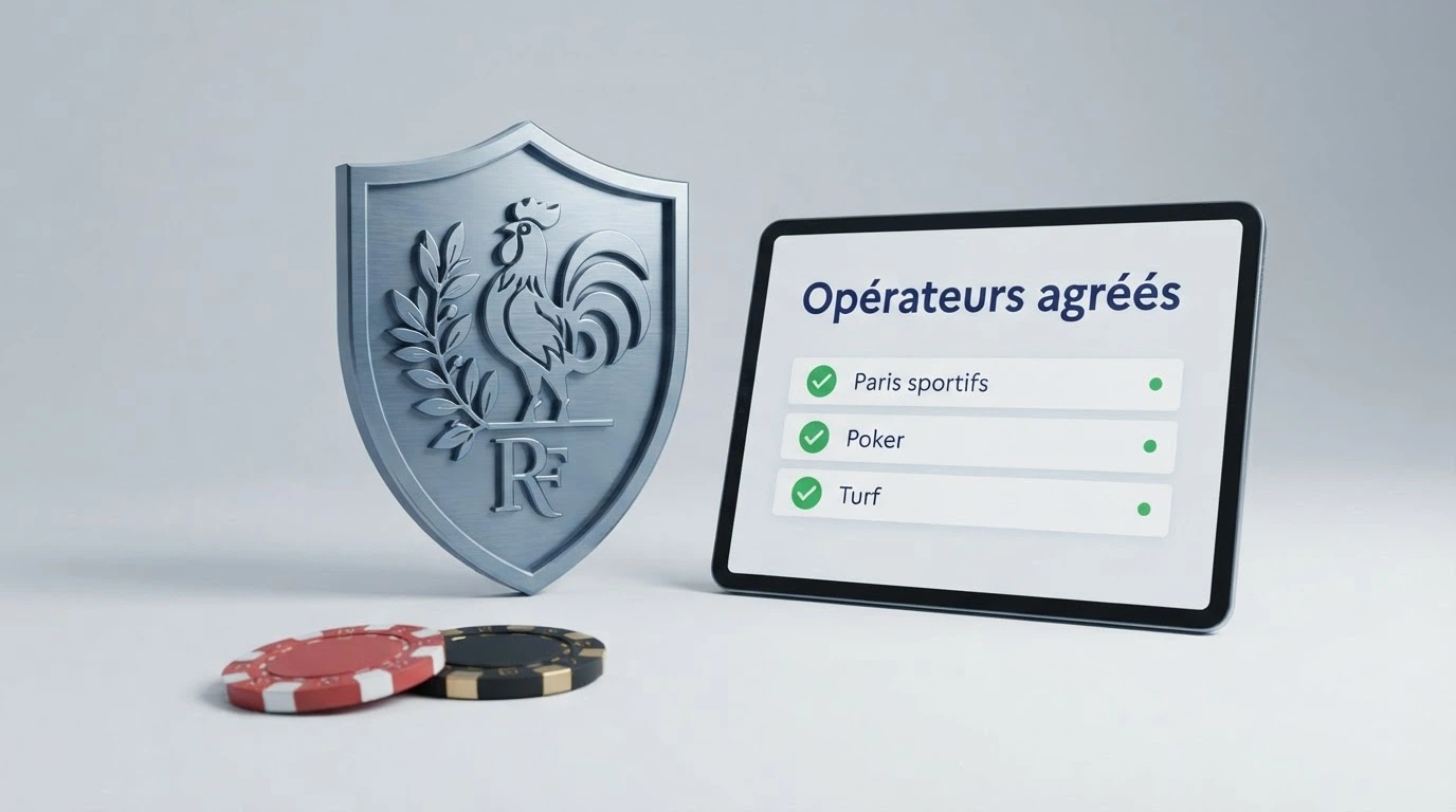 Une capture d'écran du registre des opérateurs agréés sur le site de l'ANJ, avec le logo officiel de l'Autorité nationale des jeux