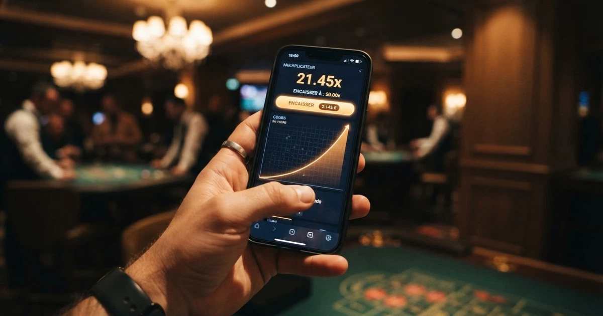 Interface du jeu Aviator avec l’avion en vol et le multiplicateur qui grimpe
