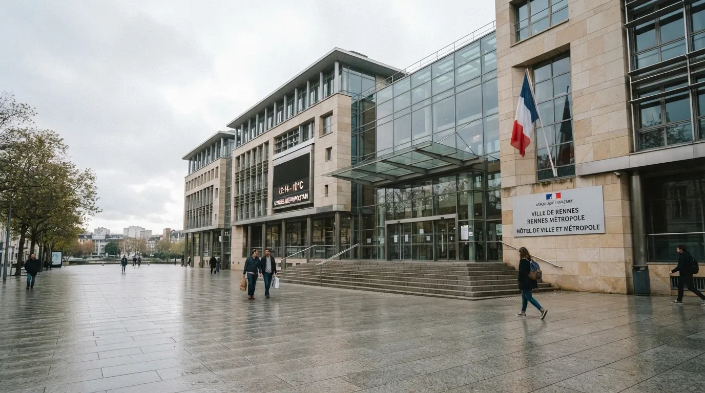 La façade du siège de l'ANJ à Issy-les-Moulineaux reconnaissable à son enseigne officielle, avec un drapeau français à l'entrée