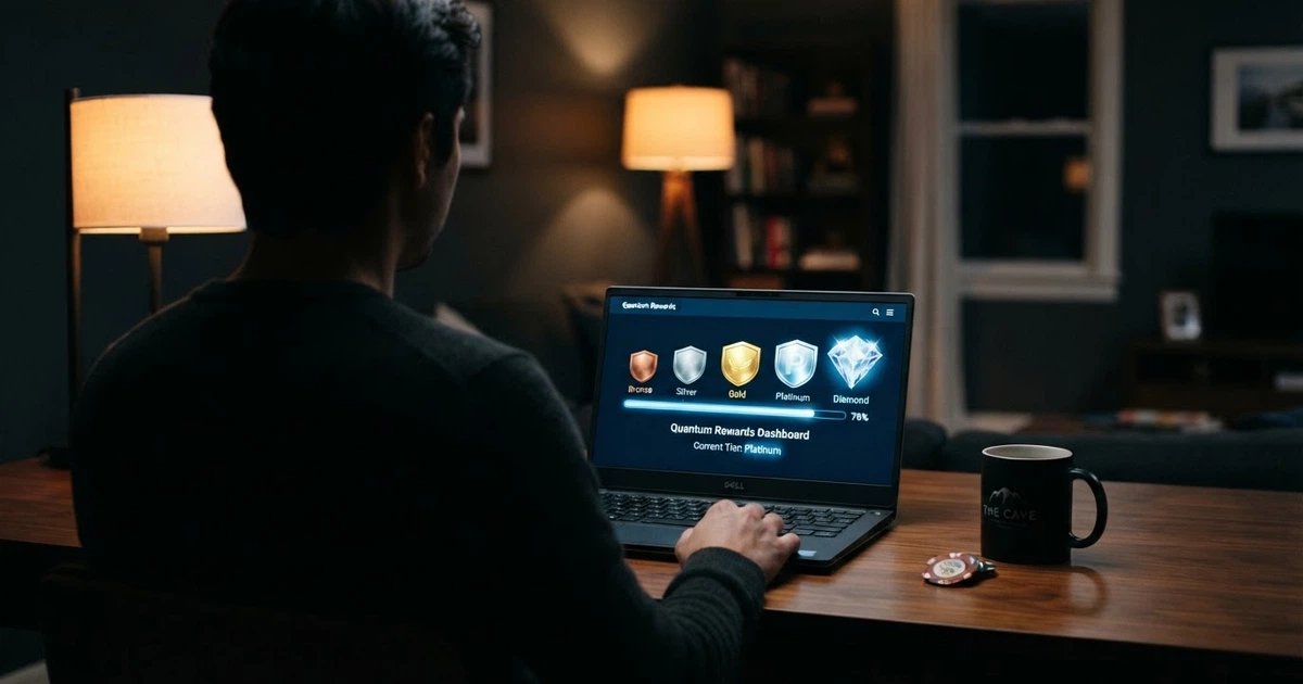Interface d'un casino en ligne affichant ses paliers de fidélité VIP avec niveaux Bronze à Diamant