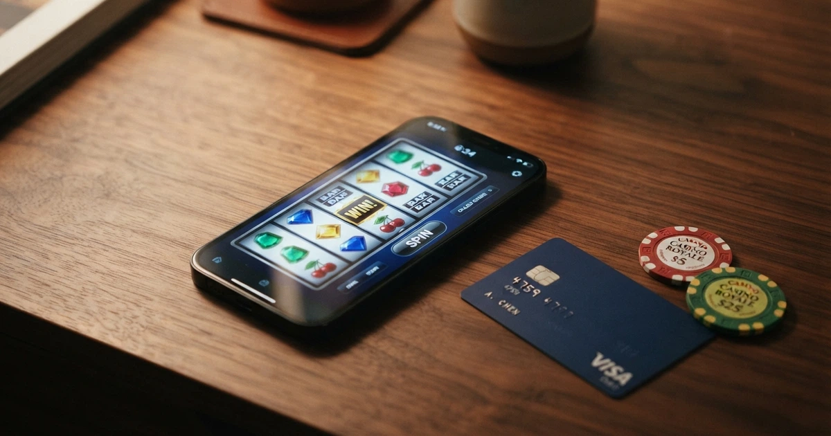 Interface de dépôt par carte bancaire sur un casino en ligne, avec les montants 5, 10, 15 et 20 euros affichés comme options