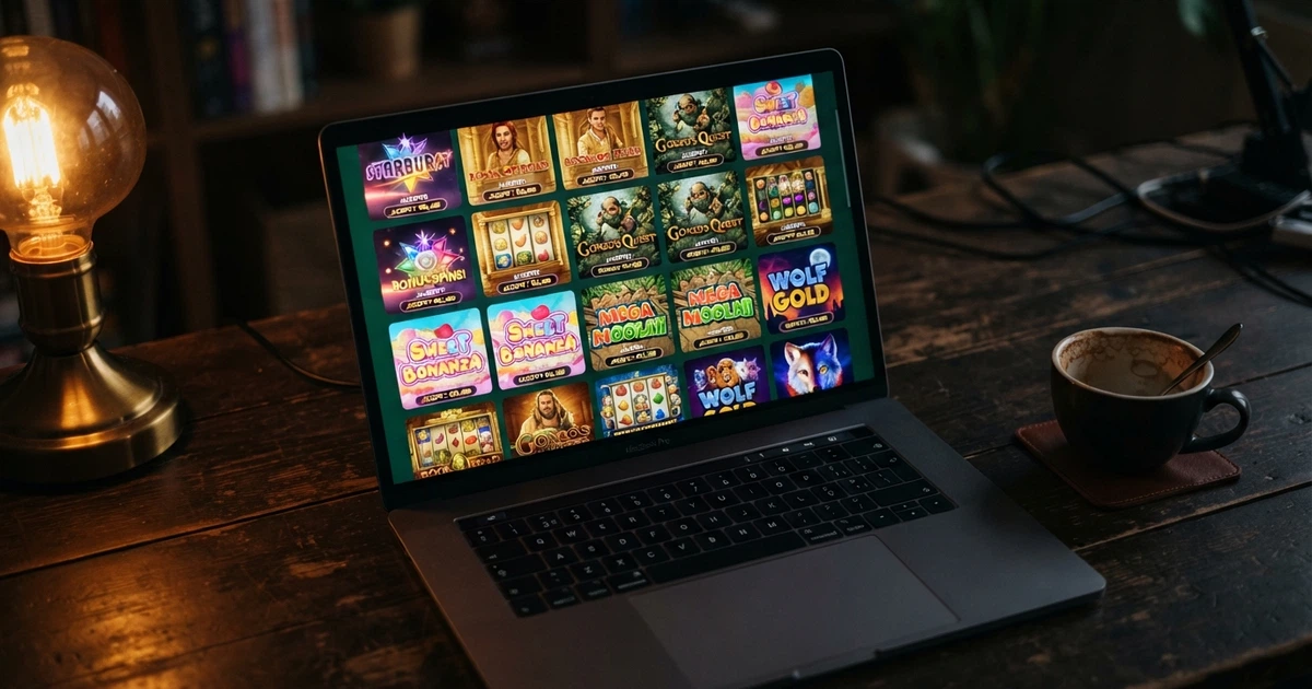 Interface d'un casino en ligne affichant la ludothèque Hacksaw Gaming avec les vignettes de ses machines à sous les plus populaires