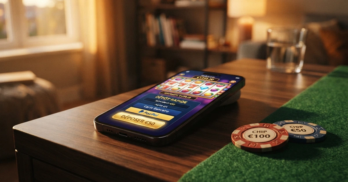 Plusieurs interfaces de casino en ligne affichées sur un écran, avec le logo MuchBetter visible et des offres de bonus en euros