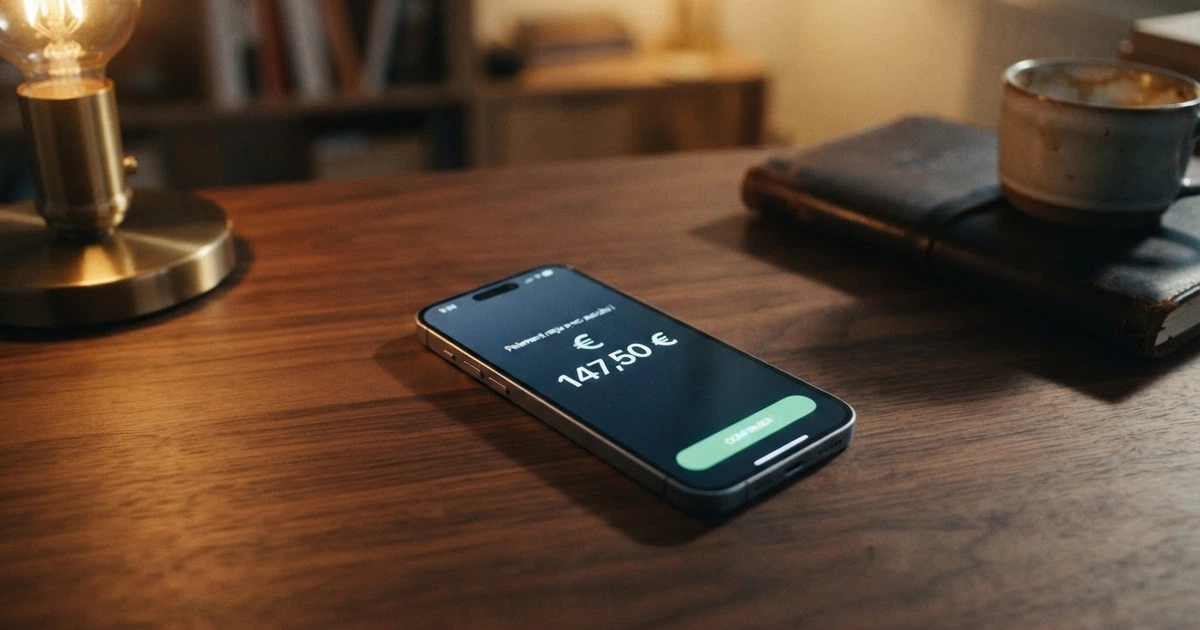 Interface de l'application Neteller affichant un dépôt vers un casino en ligne sur l'écran d'un téléphone