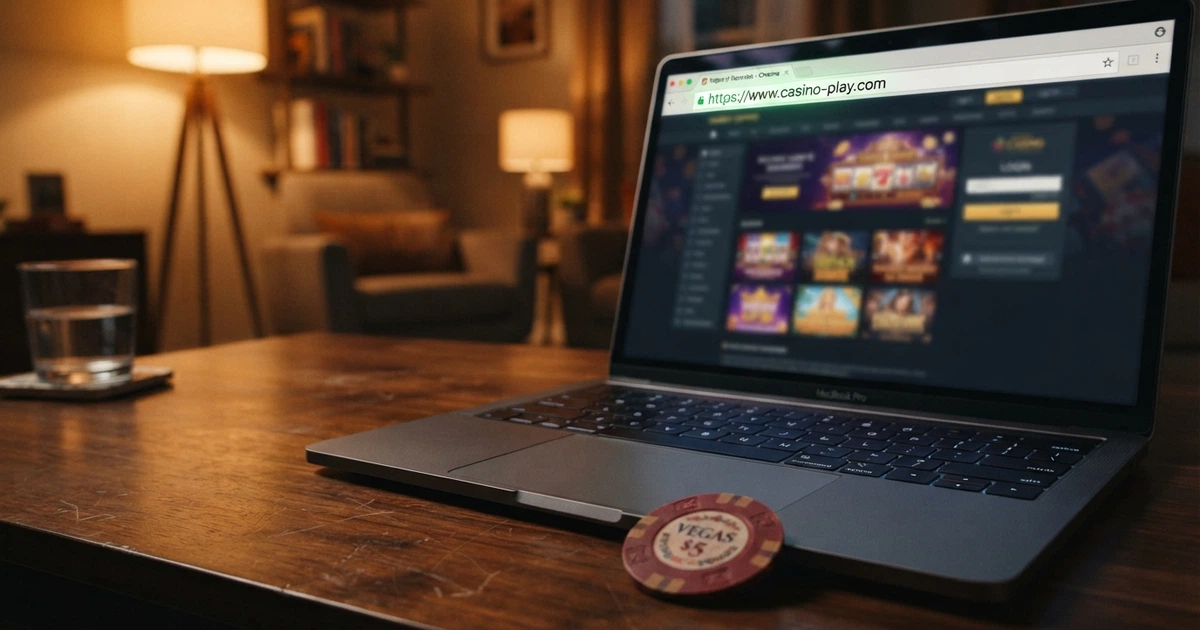Barre d'adresse d'un navigateur affichant un cadenas HTTPS fermé sur la page d'accueil d'un site de casino en ligne