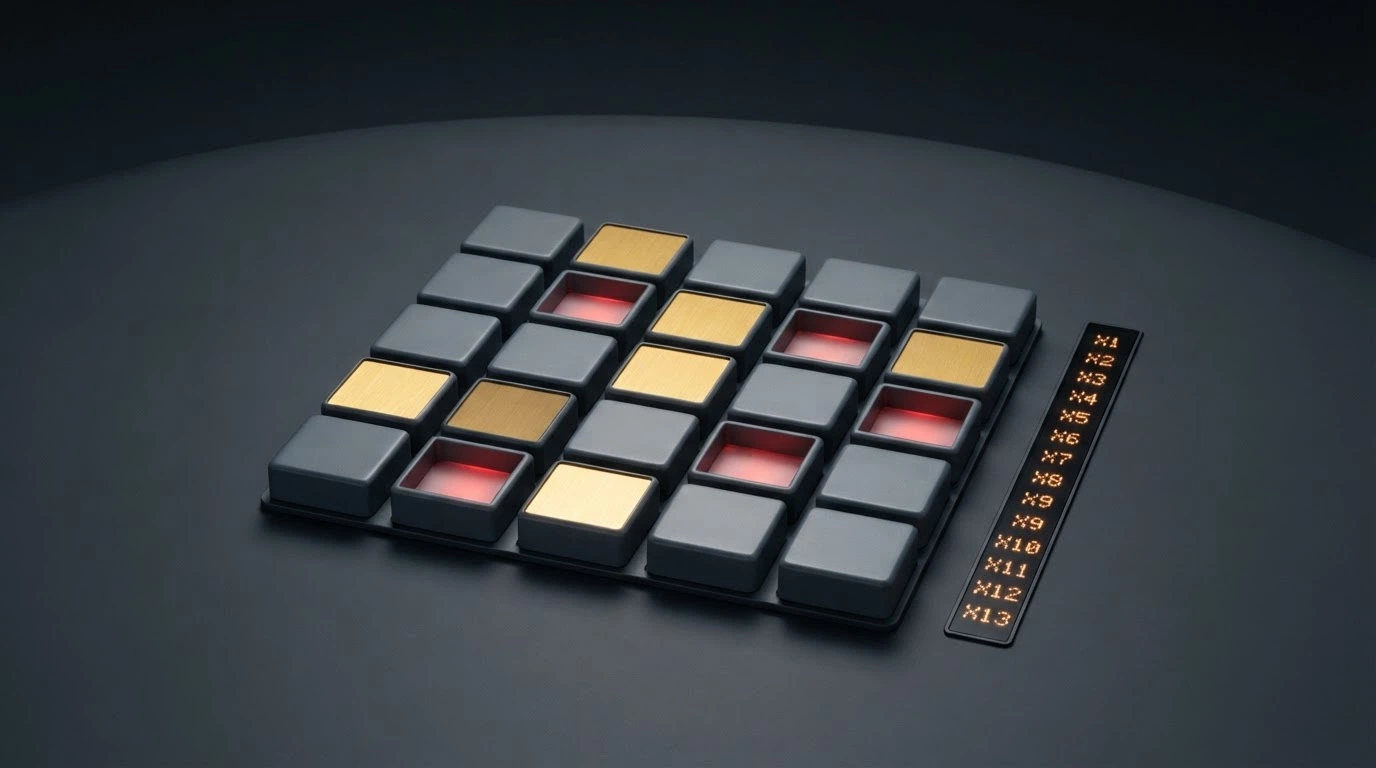 Illustration d'une grille de jeu Mines 5×5 montrant les cases encore masquées, les mines cachées et le bouton de cash out
