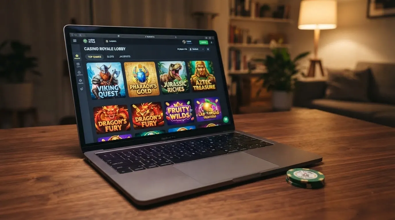 Capture d'écran d'un lobby de casino montrant plusieurs machines à sous Yggdrasil, avec Vikings Go Berzerk et Valley of the Gods en vedette