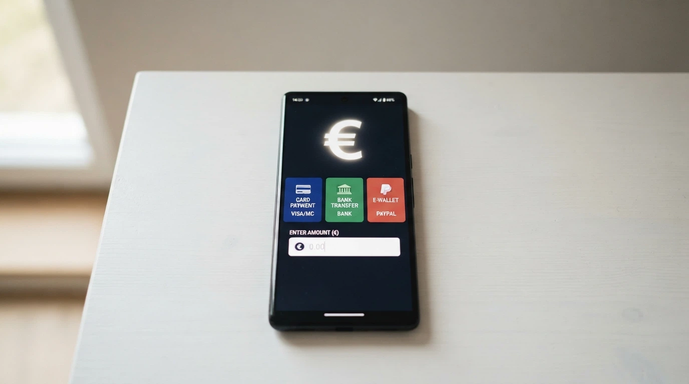 Capture d'écran d'une page de paiement de casino en ligne avec les logos American Express, Visa et Mastercard affichés parmi les options de dépôt