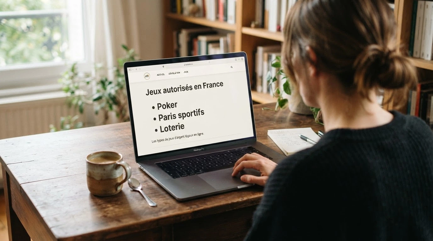 Page du site de l'ANJ présentant les catégories de jeux autorisés en France, avec la mention de l'interdiction des casinos en ligne