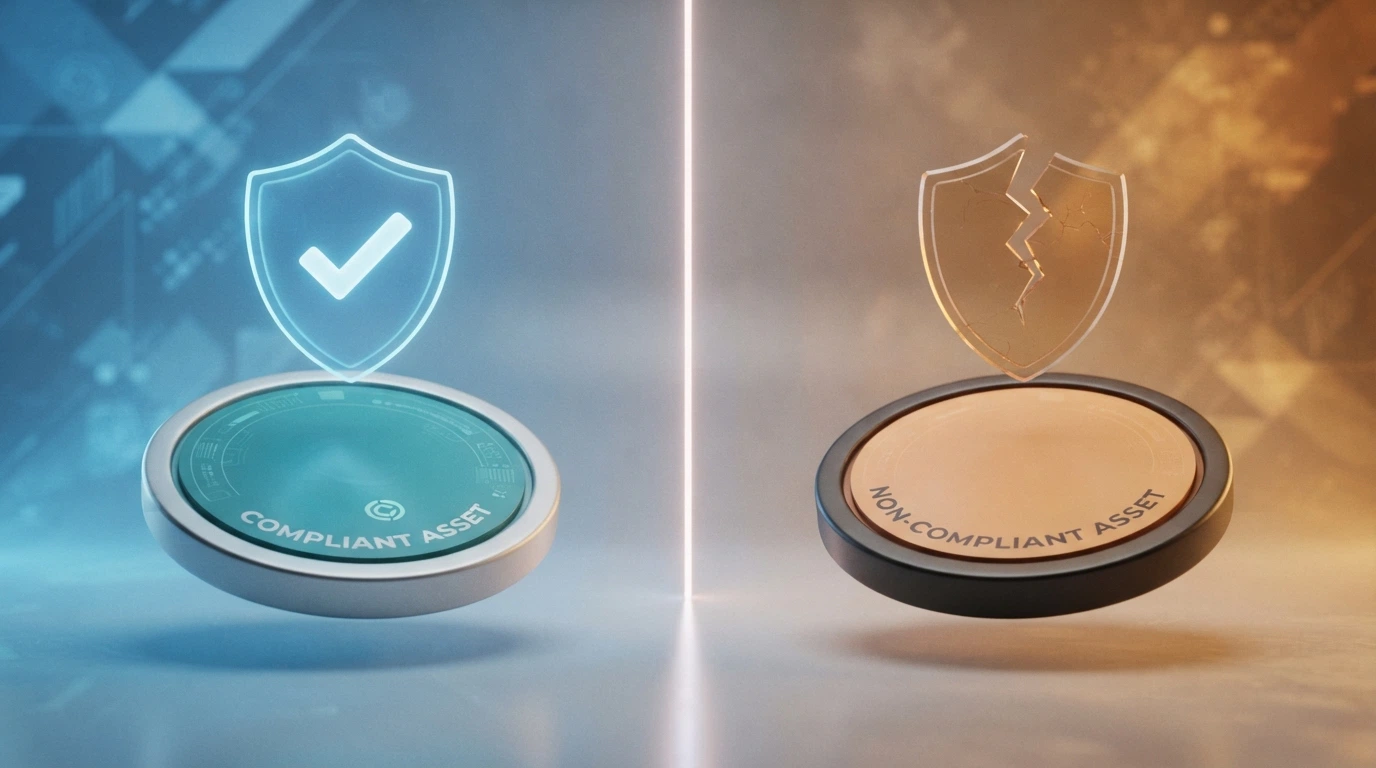 Comparaison schématique USDC vs USDT : conformité MiCA, accessibilité sur les plateformes CASP françaises, part de marché dans les casinos crypto